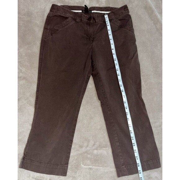 Tommy Bahama Pants - Tommy Bahama Womens Size 10 Capri Pants Brown Slash Pockets Mid Rise Flat Front